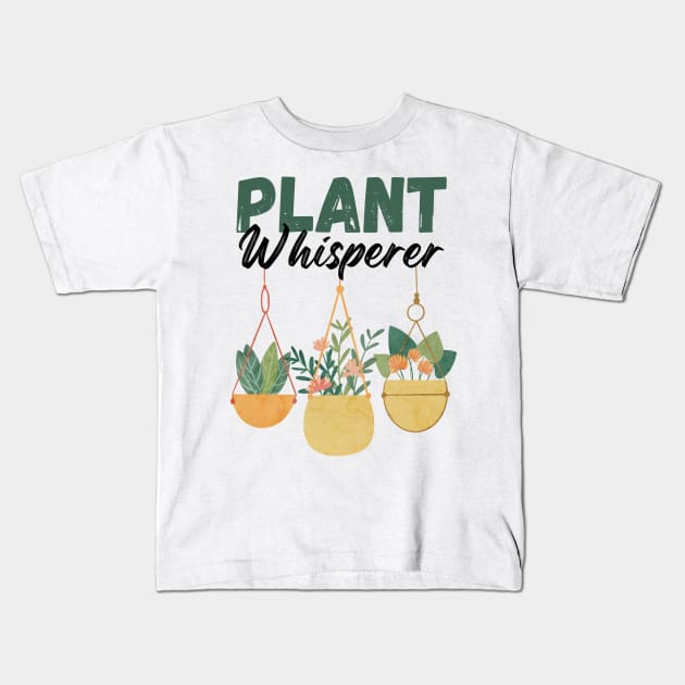 Plant Whisperer Hanging Planters Kids T-Shirt by larfly